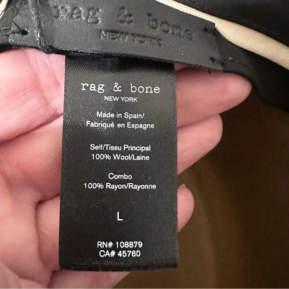 Rag & Bone New York Women\'s Camel Florence Fedora Hat 100% Wool Size L NWT main image 4